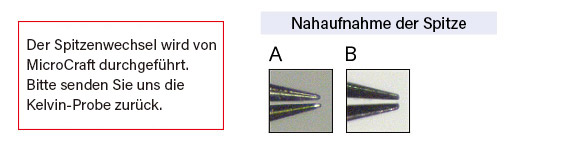 Probenspitze der Kelvin-Nadel